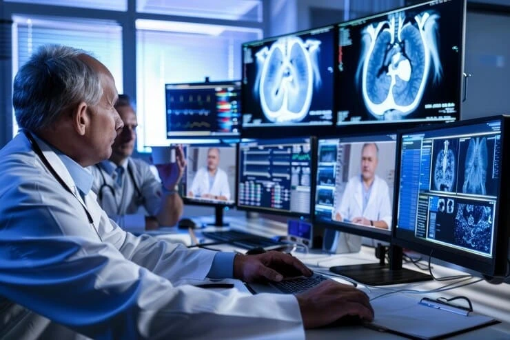 senior-doctor-reviewing-dicom-images-on-dual-monitors.
